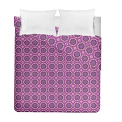 Floral Circles Pink Duvet Cover Double Side (full/ Double Size) by BrightVibesDesign