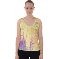 Gold Seamless Lace Tropical Colors By Flipstylez Designs Velvet Tank Top by flipstylezfashionsLLC
