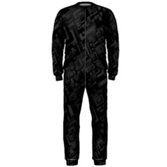 Black Rectangle Wallpaper Grey Onepiece Jumpsuit (men) 