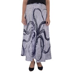 Vintage Octopus  Flared Maxi Skirt