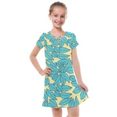 Leaves Dried Leaves Stamping Kids  Cross Web Dress by Nexatart