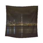 City River Water Cityscape Skyline Square Tapestry (Small)