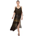 City River Water Cityscape Skyline Maxi Chiffon Cover Up Dress