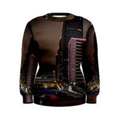 Hong Kong At Night Skyline Women s Sweatshirt