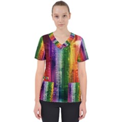 Skyline Light Rays Gloss Upgrade Women s V-neck Scrub Top by Nexatart