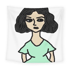 Angry Girl Square Tapestry (large) by snowwhitegirl