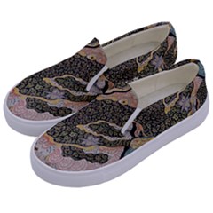 Lizard Volcano Kids  Canvas Slip Ons by chellerayartisans