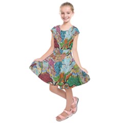 Supersonic Volcano Wizard Kids  Short Sleeve Dress by chellerayartisans