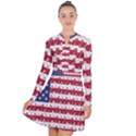 USA Flag Halloween Holiday Nightmare Stripes Long Sleeve Panel Dress View1