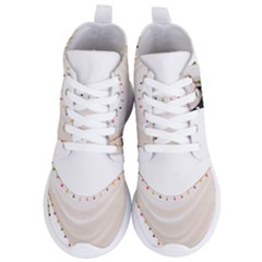Indiahandycrfats Women Fashion White Dupatta With Multicolour Pompom All Four Sides For Girls/women Women s Lightweight High Top Sneakers by Indianhandycrafts