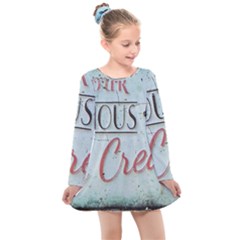 Delicious Ice Cream Kids  Long Sleeve Dress