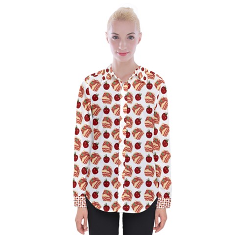 Pasta Pattern Womens Long Sleeve Shirt by snowwhitegirl