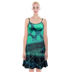 Neon Bubbles Spaghetti Strap Velvet Dress by WILLBIRDWELL