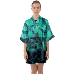 Neon Bubbles Quarter Sleeve Kimono Robe by WILLBIRDWELL