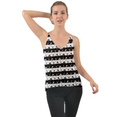 Black And White Halloween Nightmare Stripes Chiffon Cami by PodArtist