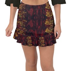 Elegant Black Floral Lace Design By Flipstylez Designs Fishtail Mini Chiffon Skirt by flipstylezfashionsLLC