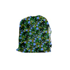 Blue Luminescent Roses Drawstring Pouch (medium) by snowwhitegirl