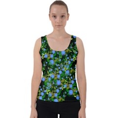 Blue Luminescent Roses Velvet Tank Top by snowwhitegirl