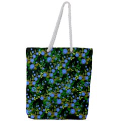 Blue Luminescent Roses Full Print Rope Handle Tote (large) by snowwhitegirl