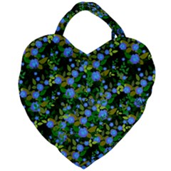 Blue Luminescent Roses Giant Heart Shaped Tote by snowwhitegirl