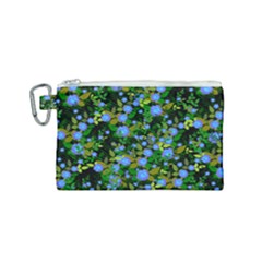 Blue Luminescent Roses Canvas Cosmetic Bag (small) by snowwhitegirl