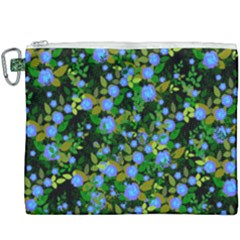 Blue Luminescent Roses Canvas Cosmetic Bag (xxxl) by snowwhitegirl