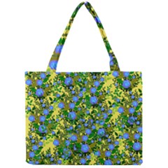 Blue Luminescent Roses Yellow Mini Tote Bag by snowwhitegirl