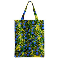 Blue Luminescent Roses Yellow Zipper Classic Tote Bag by snowwhitegirl