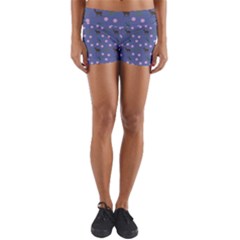 Blue Deer Pattern Yoga Shorts by snowwhitegirl