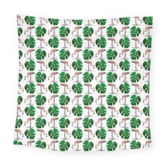 Flamingo Leaf Patttern Square Tapestry (large)