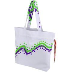 Wavy Line Design Drawstring Tote Bag by dflcprints