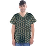 Texture Background Pattern Men s V-Neck Scrub Top