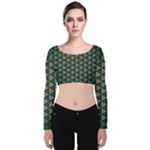 Texture Background Pattern Velvet Long Sleeve Crop Top