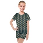 Texture Background Pattern Kids  Mesh Tee and Shorts Set