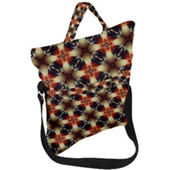 Kaleidoscope Image Background Fold Over Handle Tote Bag by Sapixe