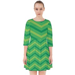 Green Background Abstract Smock Dress by Sapixe