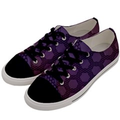 Hexagon Grid Geometric Hexagonal Men s Low Top Canvas Sneakers by Simbadda