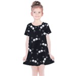 Cute Black Cat Pattern Kids  Simple Cotton Dress