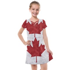 Canada Grunge Flag Kids  Cross Web Dress by Valentinaart