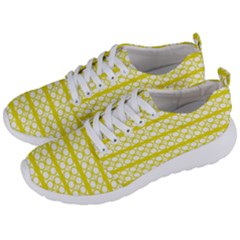 Circles Lines Yellow Modern Pattern Men s Lightweight Sports Shoes by BrightVibesDesign