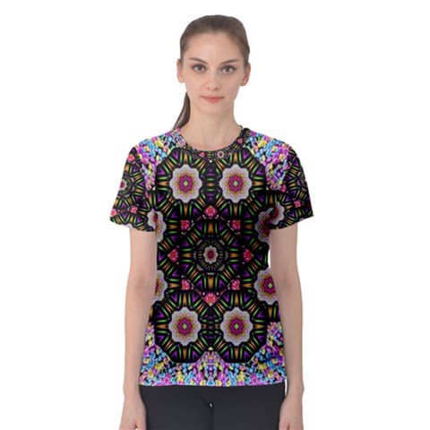 Decorative Ornate Candy With Soft Candle Light For Peace Women s Sport Mesh Tee by pepitasart