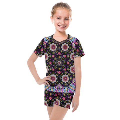 Decorative Ornate Candy With Soft Candle Light For Peace Kids  Mesh Tee And Shorts Set by pepitasart