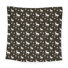 Deer Dots Brown Square Tapestry (large)