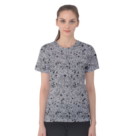 Cracked Texture Abstract Print Women s Cotton Tee by dflcprints