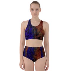 Colored Rusty Abstract Grunge Texture Print Racer Back Bikini Set by dflcprints