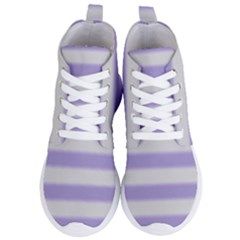 Bold Stripes Soft Purple Pattern Women s Lightweight High Top Sneakers by BrightVibesDesign