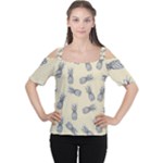 Pineapple pattern Cutout Shoulder Tee