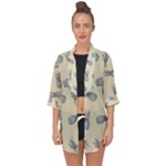 Pineapple pattern Open Front Chiffon Kimono