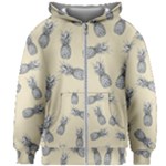 Pineapple pattern Kids Zipper Hoodie Without Drawstring