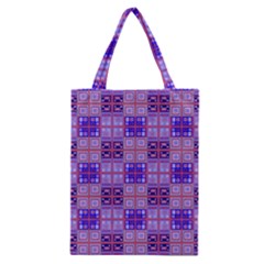 Mod Purple Pink Orange Squares Pattern Classic Tote Bag by BrightVibesDesign